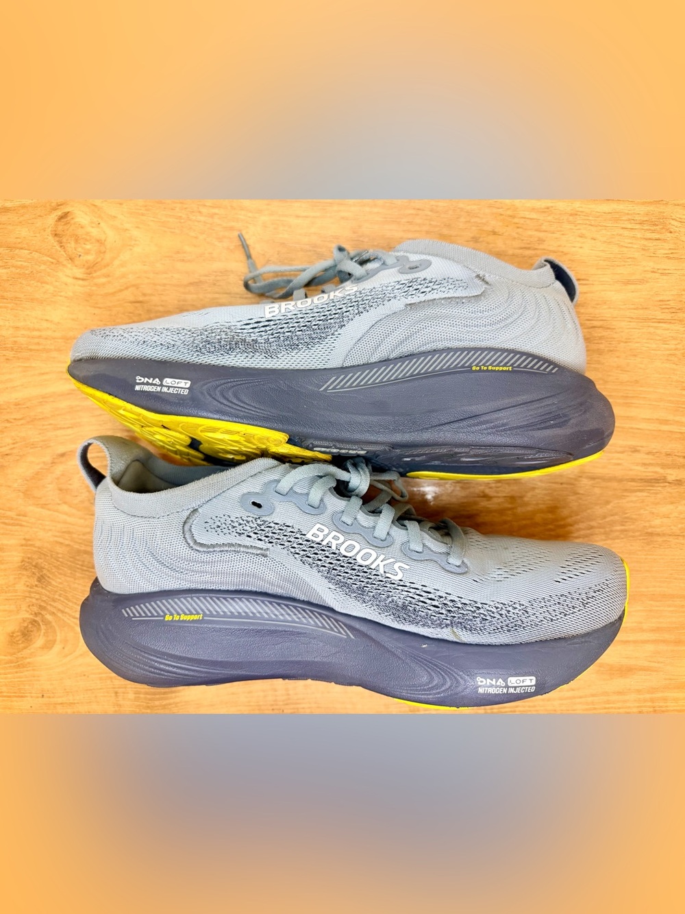 Men’s Brooks Adrenaline & Glycerin 25 Gray Mesh Running Sneakers Size 9 2E Wide - Picture 5 of 13